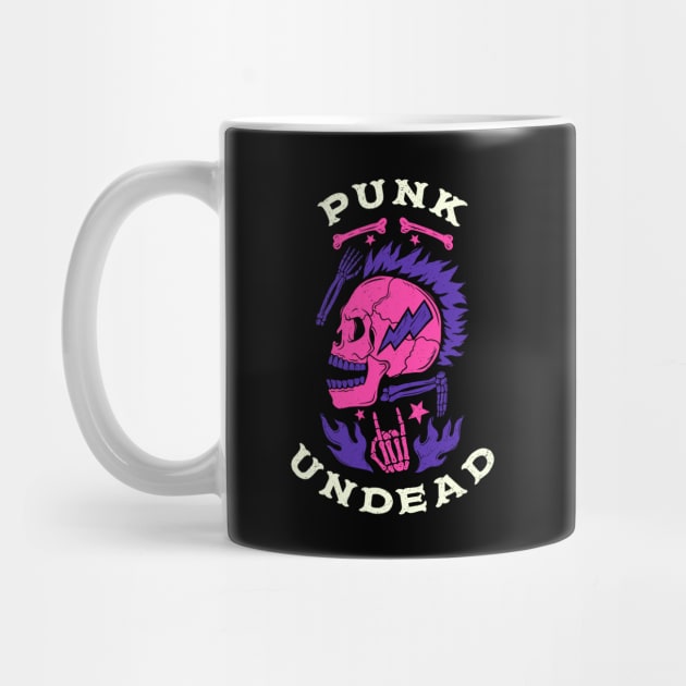 Punk Undead – Skull Mohawk Halloween Rock Design by Stylecombinator